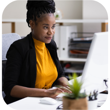 Woman-researching-on-computer